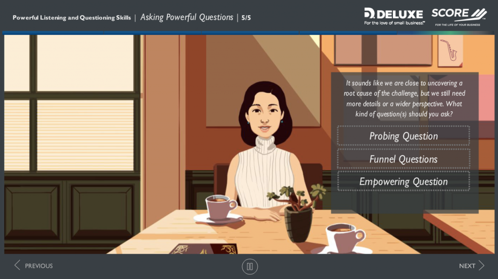 Scenario-based E-Learning for SCORE's Mentoring Skills Track